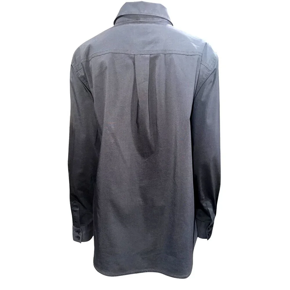 Chicos Black Button Up Tunic Shirt Chic Versatile Classic Long Sleeve Collar - Picture 3 of 9